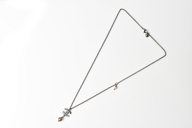 Top Quality Chanel Necklace/Pendant with Rhinestones and Rose/Silver