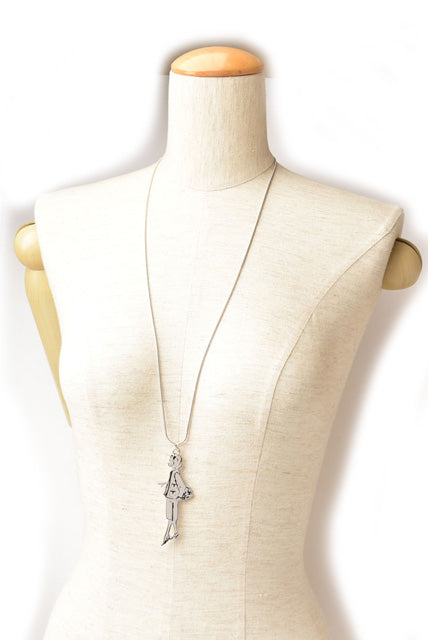 Top Quality Chanel Long Necklace Mademoiselle Motif Silver