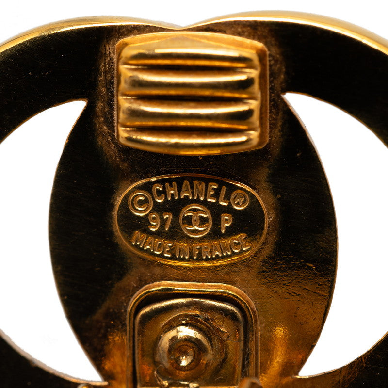 Top Quality Chanel Vintage Coco Mark Turnlock Earrings Gold Plated