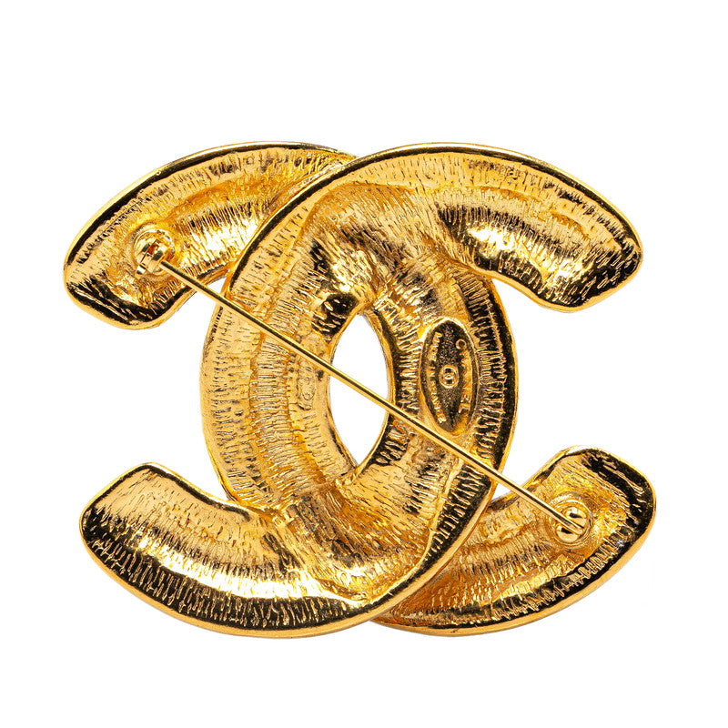 Top Quality Chanel Vintage Matelasse Coco Mark Brooch Gold Plated