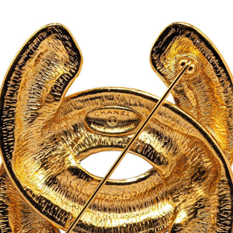 Top Quality Chanel Vintage Matelasse Coco Mark Brooch Gold Plated