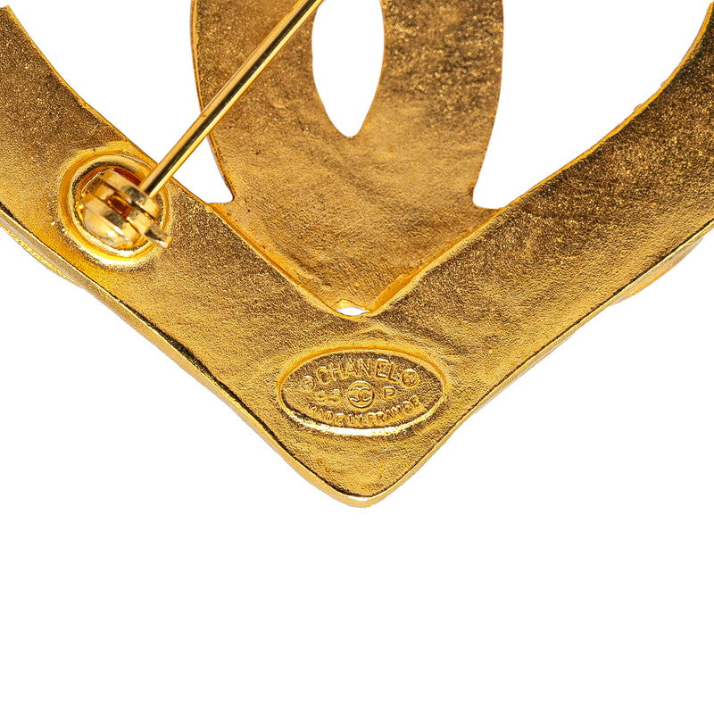 Top Quality Chanel Vintage Coco Mark Heart Motif Brooch Gold