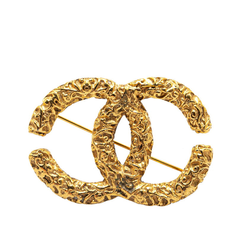 Top Quality Chanel Vintage Coco Mark Brooch Gold Plated