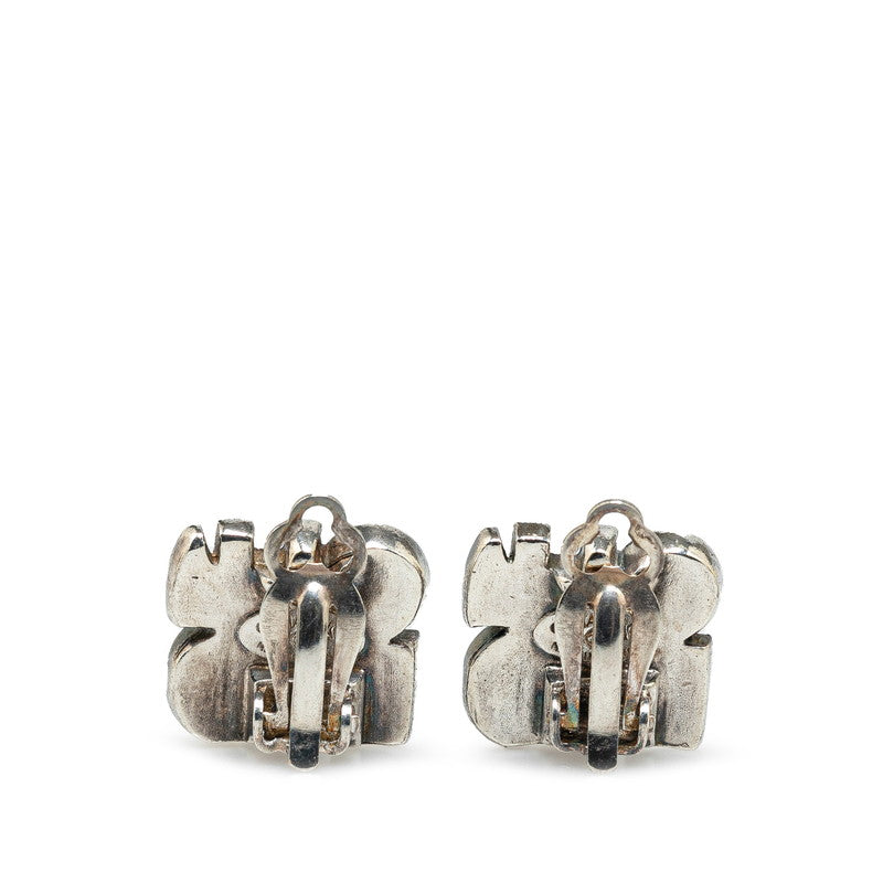 Top Quality Chanel Logo Metal Earrings Silver Beige
