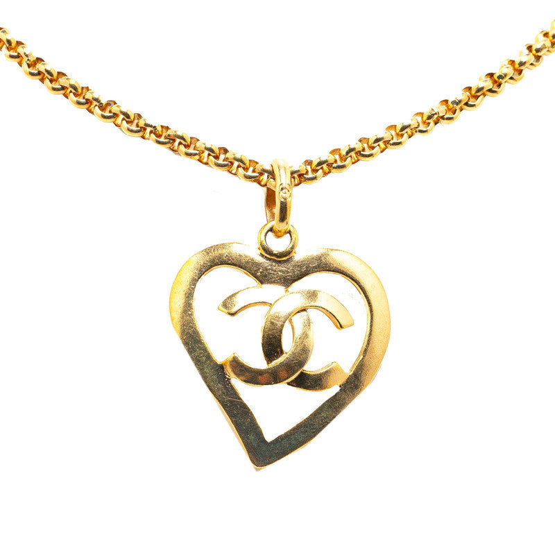 Top Quality Chanel Vintage Heart Motif Necklace Gold
