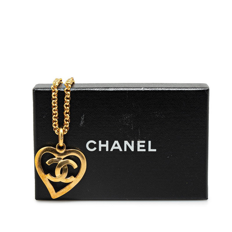 Top Quality Chanel Vintage Heart Motif Necklace Gold