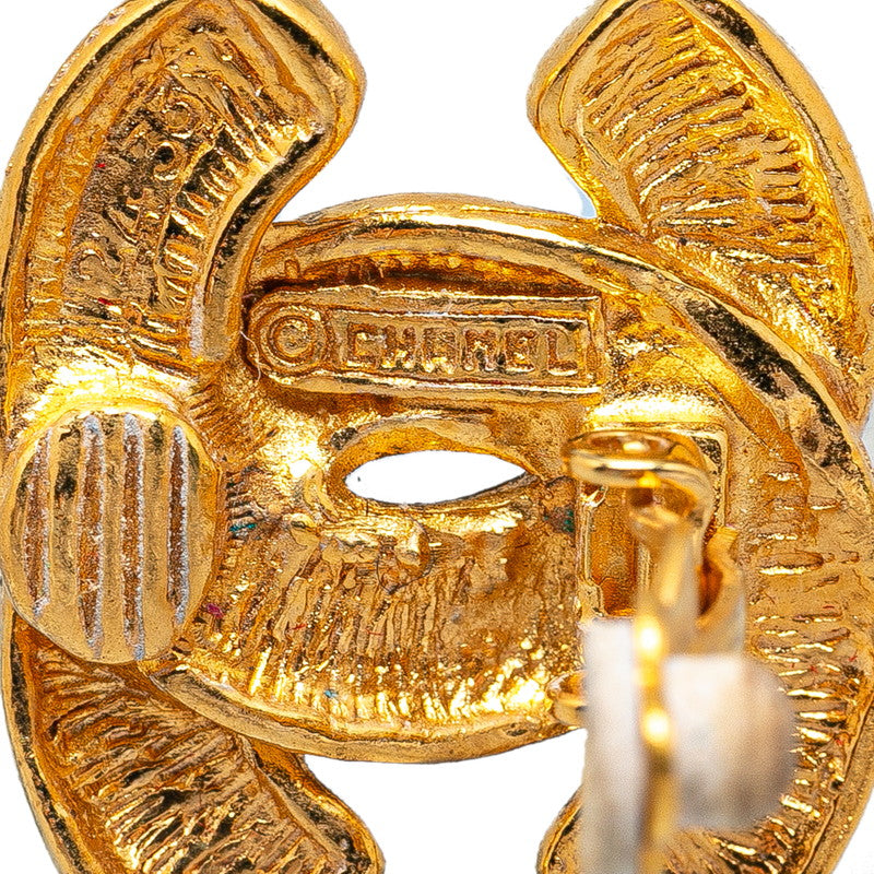 Top Quality Chanel Coco Mark Mini Matelasse Clip-On Earrings Gold