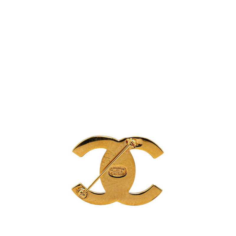 Top Quality Chanel Vintage Coco Mark Turnlock Large Brooch Gold Plated