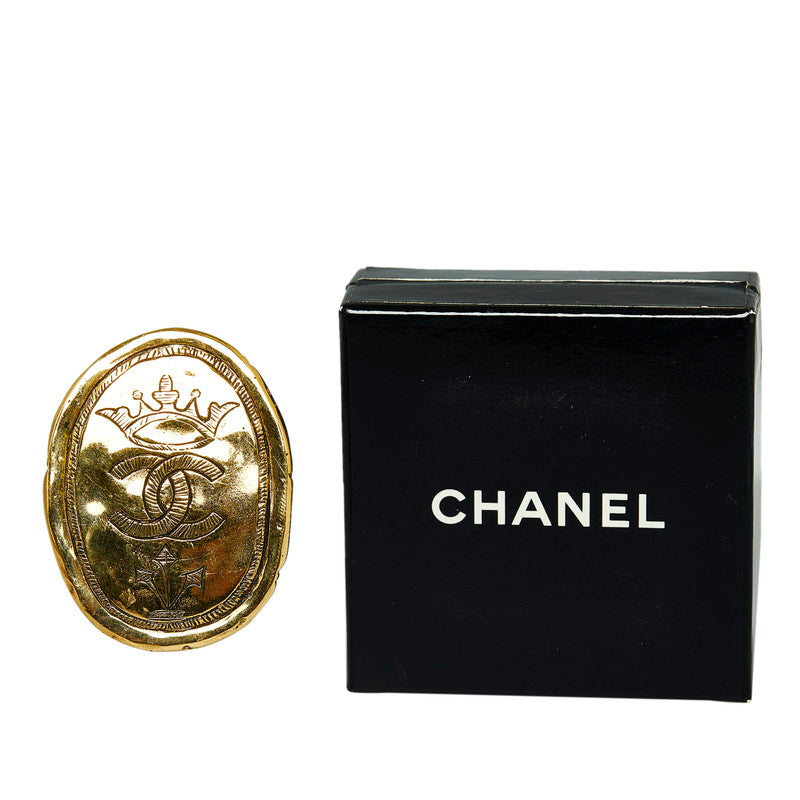 Top Quality Chanel Logo Crown Coco Mark Brooch Gold Plated