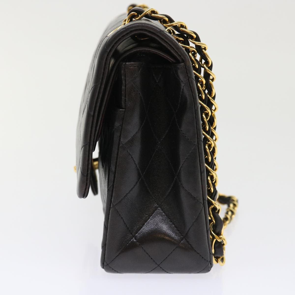 Top Quality Chanel Classic Matelasse 25 Chain New Shoulder Bag Lamb Skin Black Auth 29962A