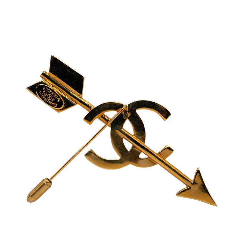 Top Quality Chanel Vintage Coco Mark Arrow Brooch Gold