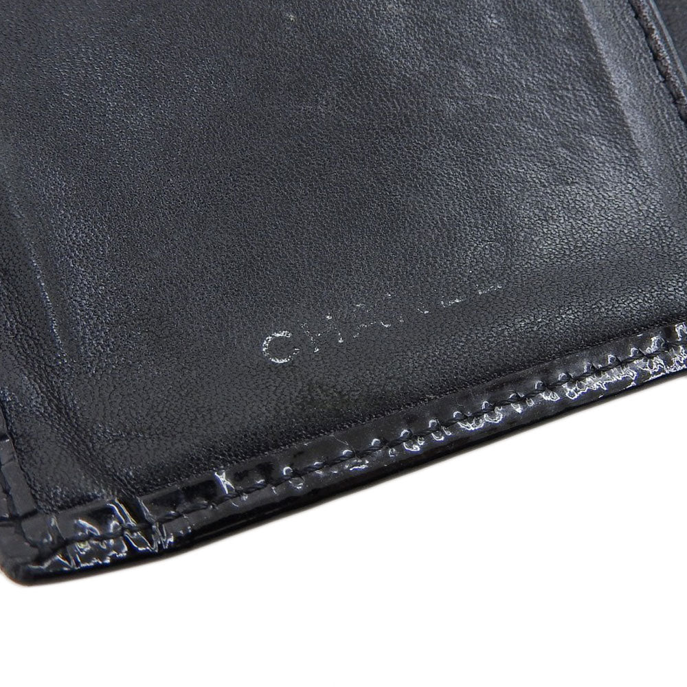 Top Quality Chanel Black Patent Leather Bifold Long Wallet