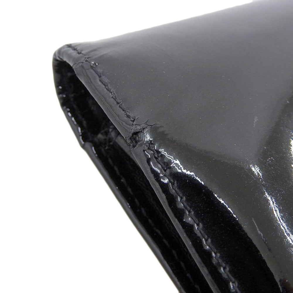 Top Quality Chanel Black Patent Leather Bifold Long Wallet