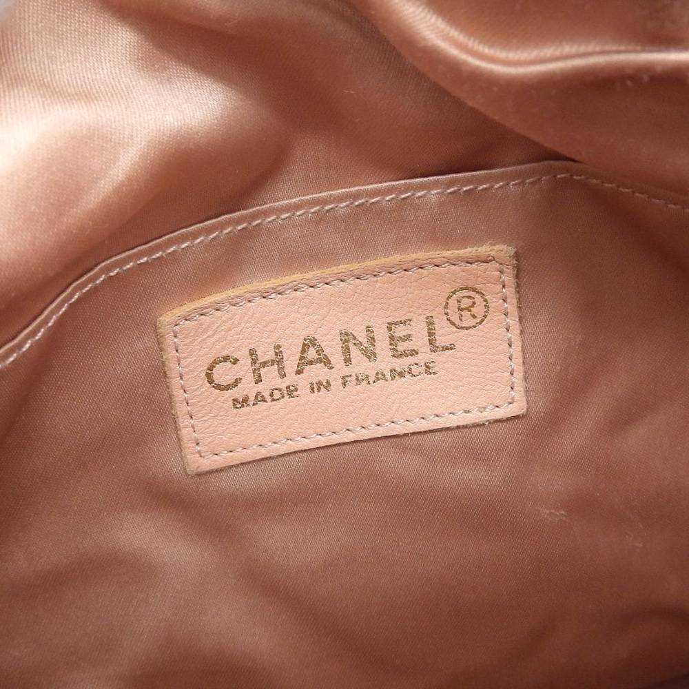 Top Quality Chanel Satin Logo Backpack Pink Beige