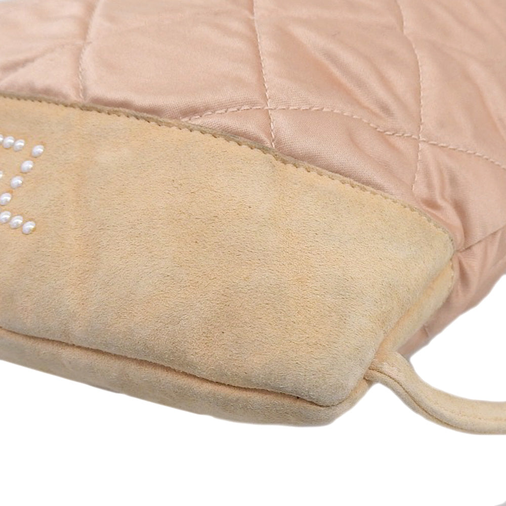 Top Quality Chanel Satin Logo Backpack Pink Beige