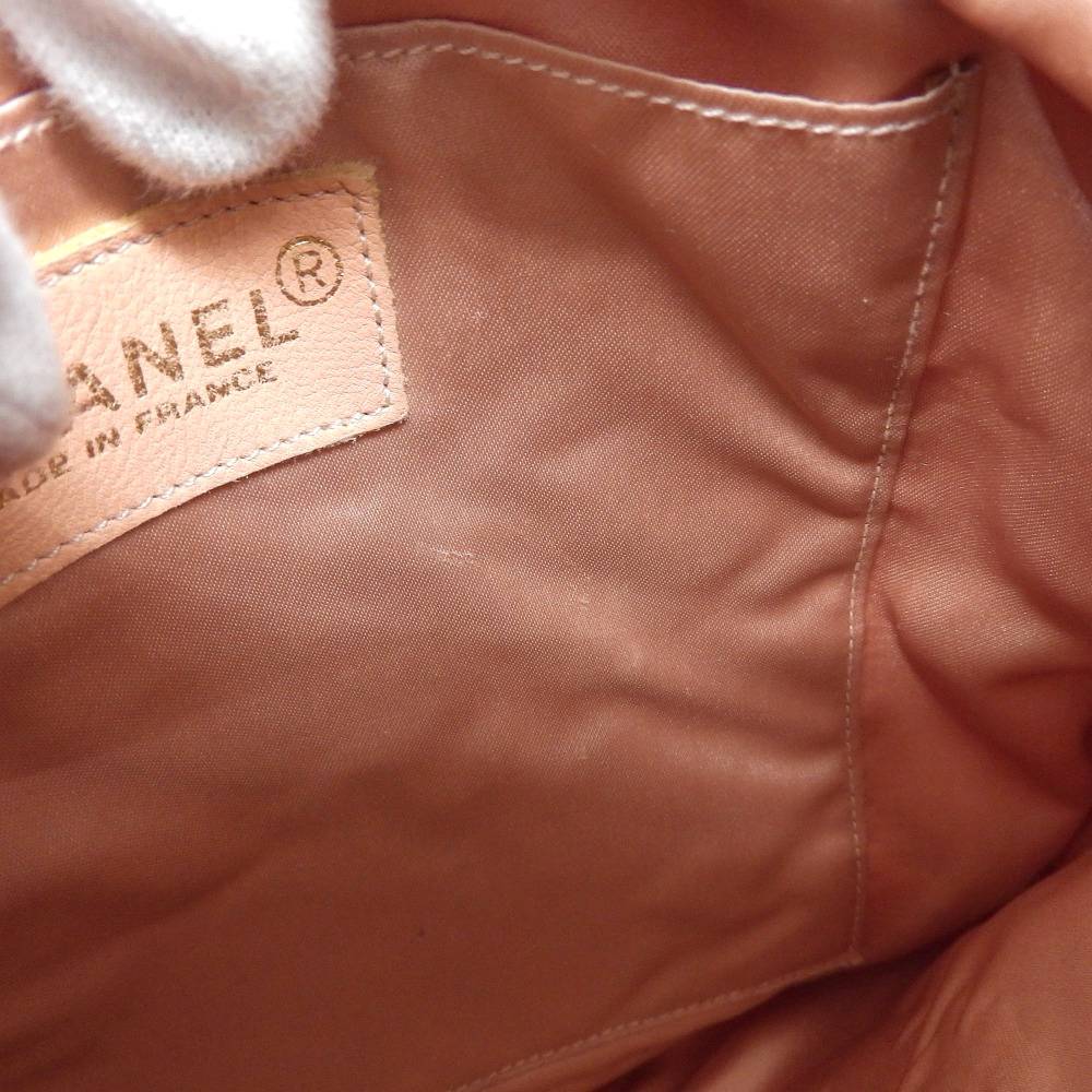 Top Quality Chanel Satin Logo Backpack Pink Beige
