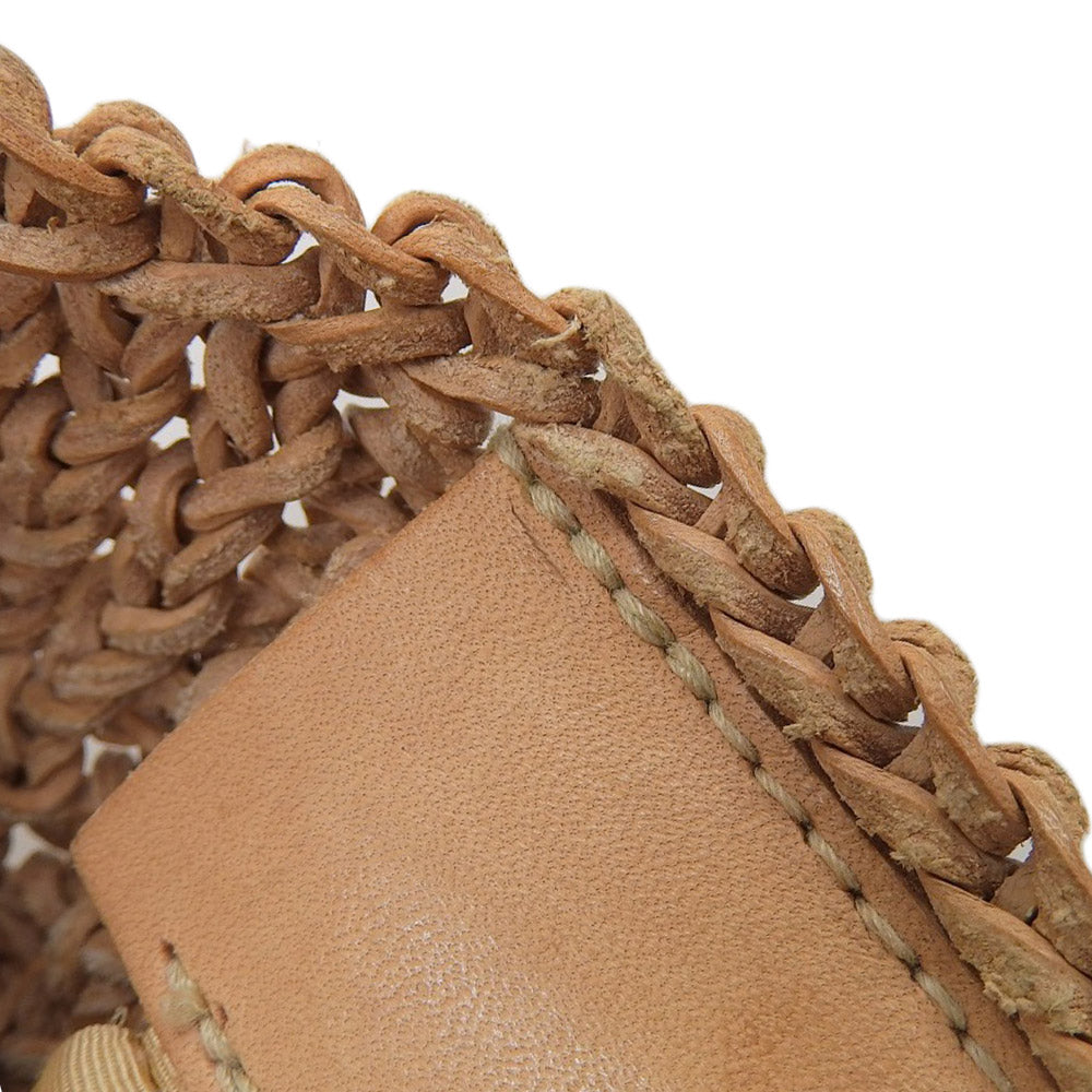 Top Quality Chanel Leather Woven Handbag Camel Rare