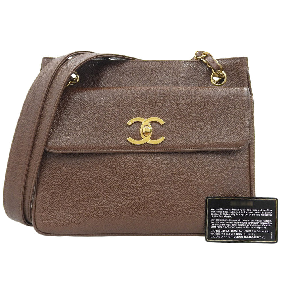 Top Quality Chanel Caviar Chain Shoulder Bag Vintage Brown