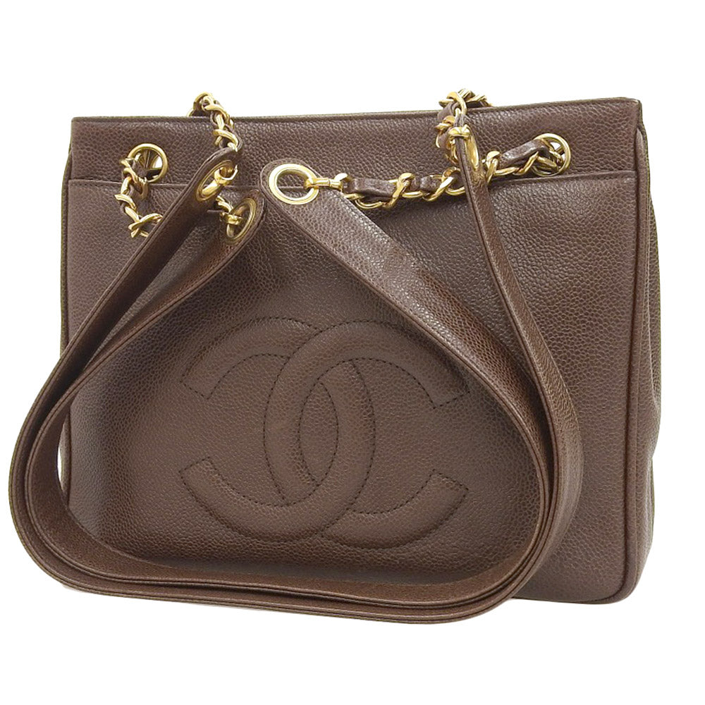 Top Quality Chanel Caviar Chain Shoulder Bag Vintage Brown