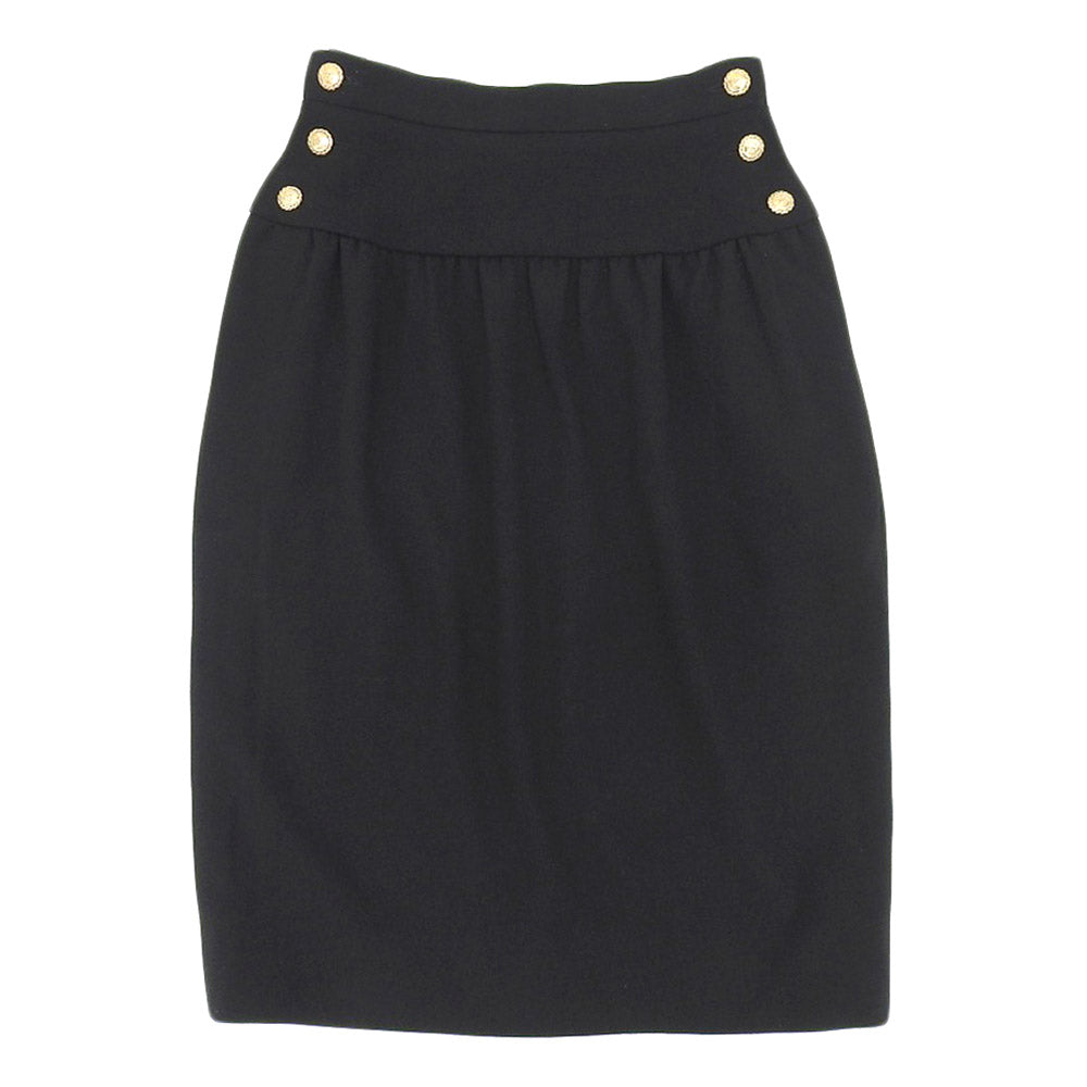 Top Quality Chanel Wool Skirt Vintage Black