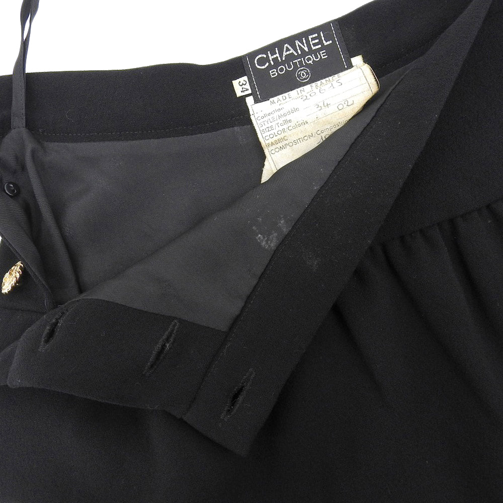 Top Quality Chanel Wool Skirt Vintage Black