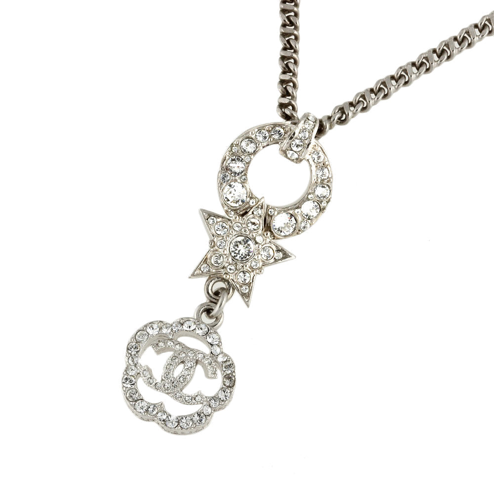 Top Quality Chanel Camellia Star Coco Mark Rhinestone Pearl Necklace 40cm-58cm