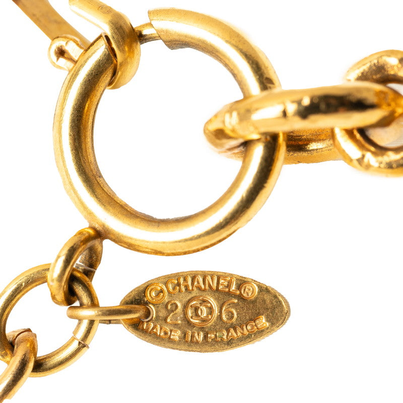 Top Quality Chanel Vintage Color Stone Rhombus Necklace Gold Plated