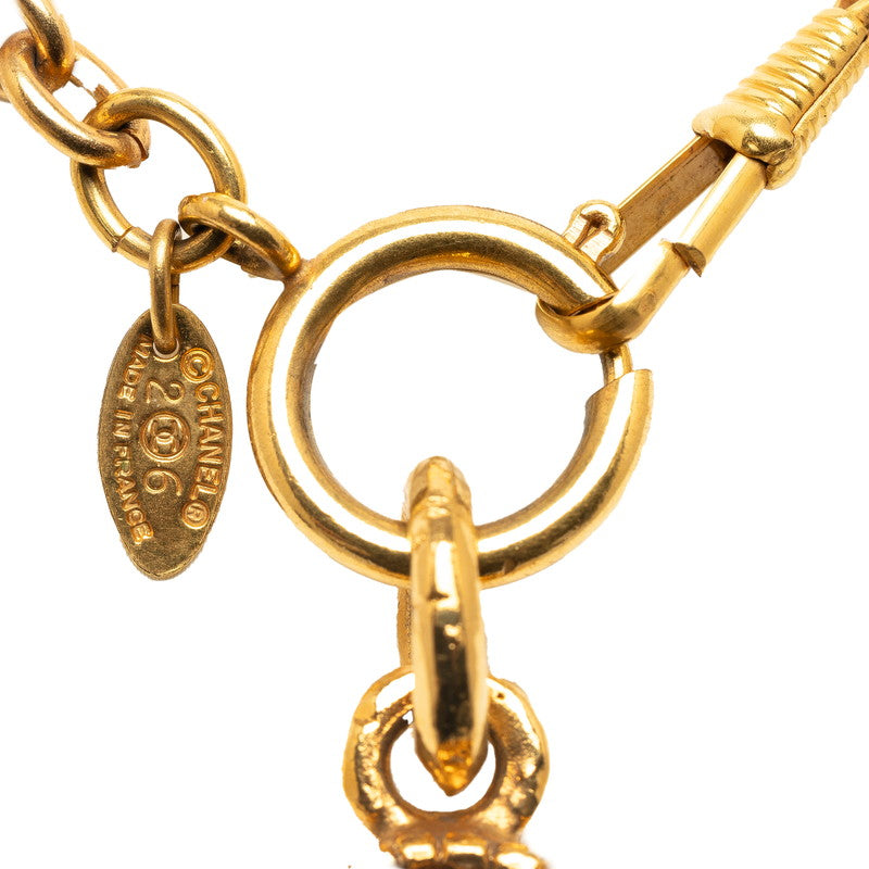 Top Quality Chanel Vintage Color Stone Rhombus Necklace Gold Plated