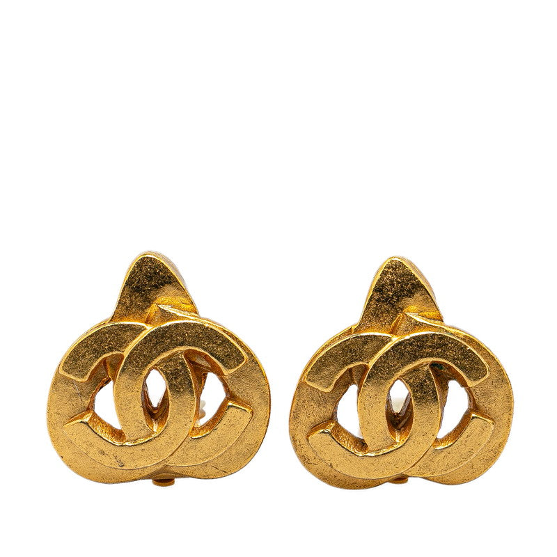 Top Quality Chanel Vintage Coco Mark Heart Motif Earrings Gold Plated