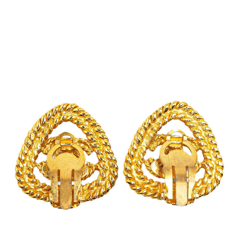 Top Quality Chanel Vintage Chain Coco Mark Earrings Gold Plated