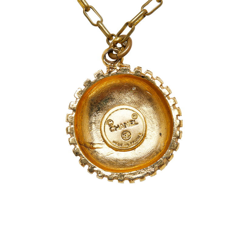 Top Quality Chanel Vintage Coco Mark Medal Necklace Gold Plated