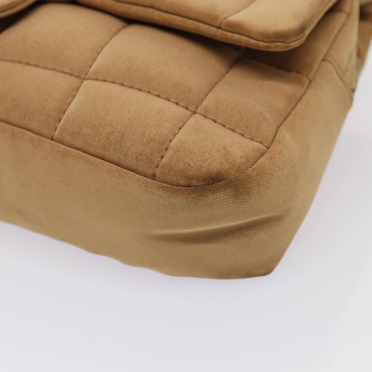 Top Quality Chanel Choco Bar Turn Lock ChainShoulder Bag Canvas Brown CC Auth yk14020