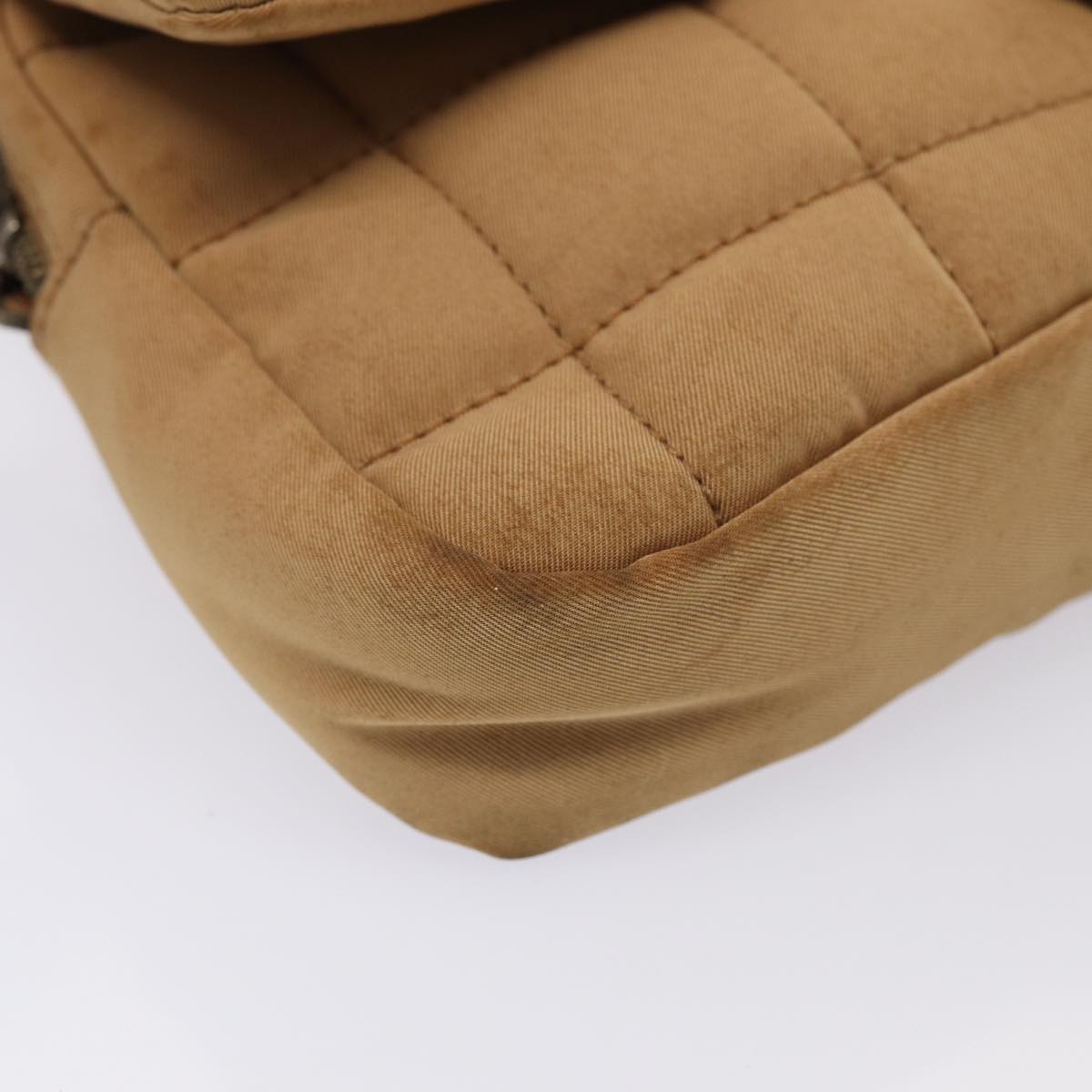 Top Quality Chanel Choco Bar Turn Lock ChainShoulder Bag Canvas Brown CC Auth yk14020