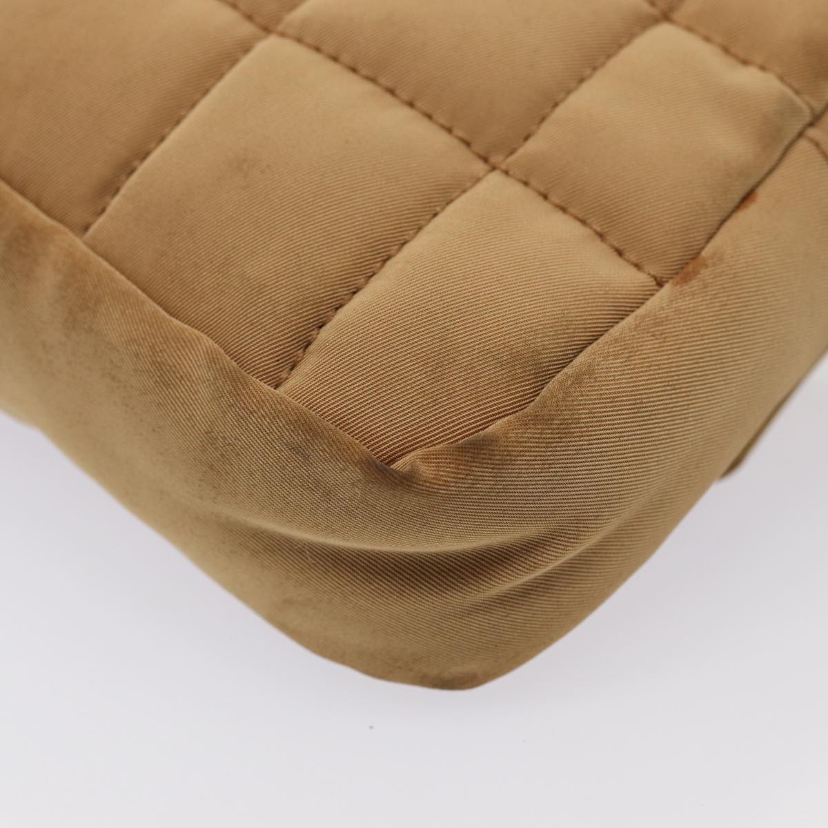 Top Quality Chanel Choco Bar Turn Lock ChainShoulder Bag Canvas Brown CC Auth yk14020