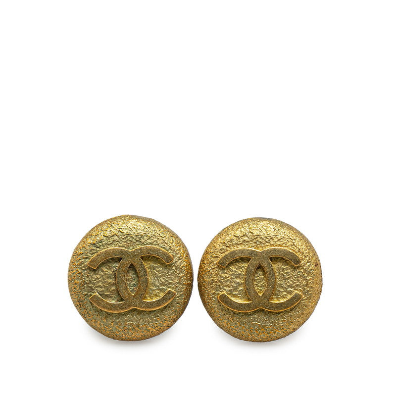 Top Quality Chanel Vintage Coco Mark Round Earrings Gold
