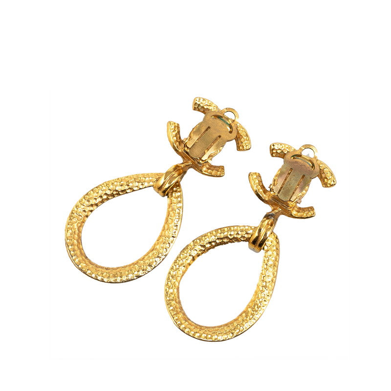 Top Quality Chanel Vintage Coco Mark Gold Earrings