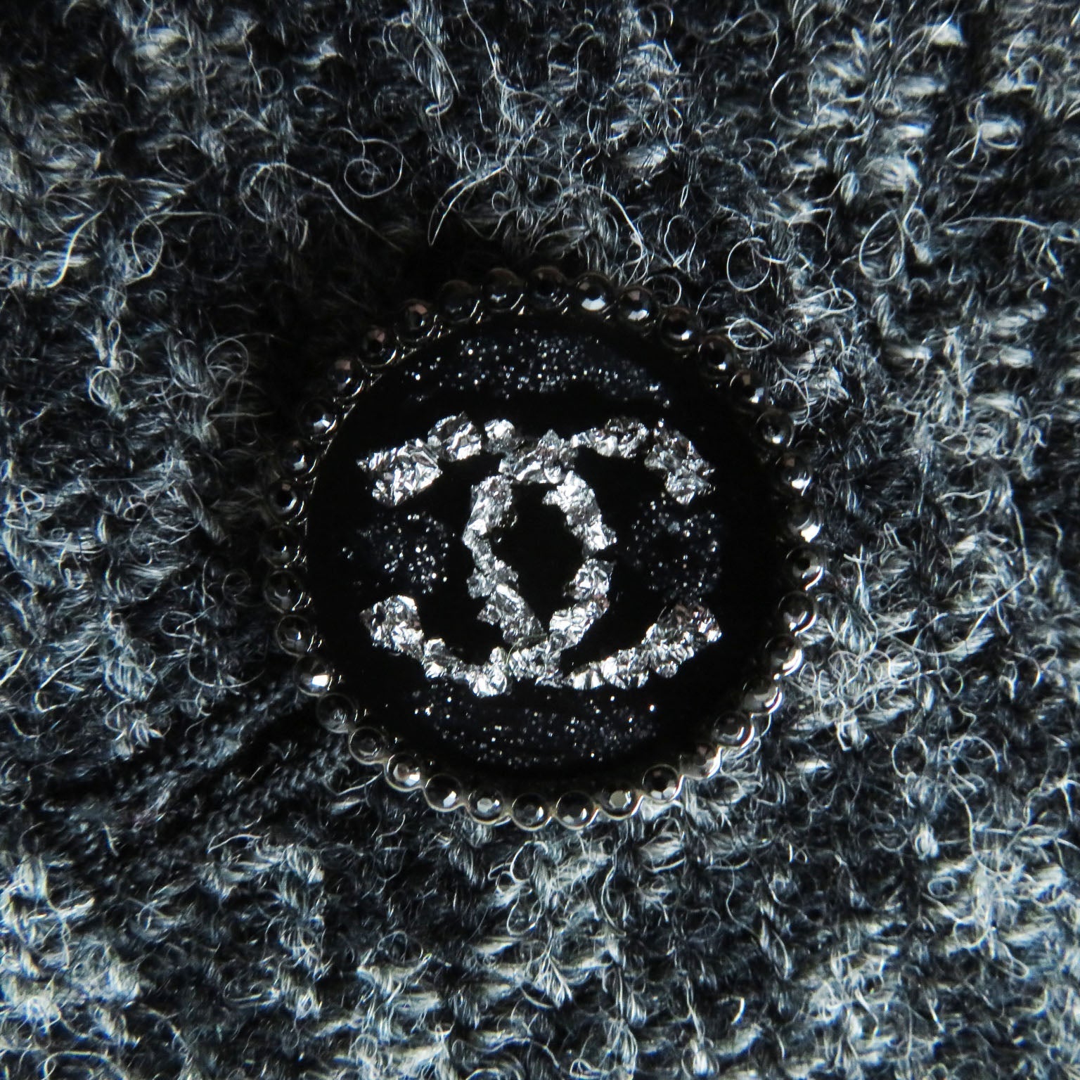 Top Quality Chanel Wool Tweed Pants COCO Mark Gray 36