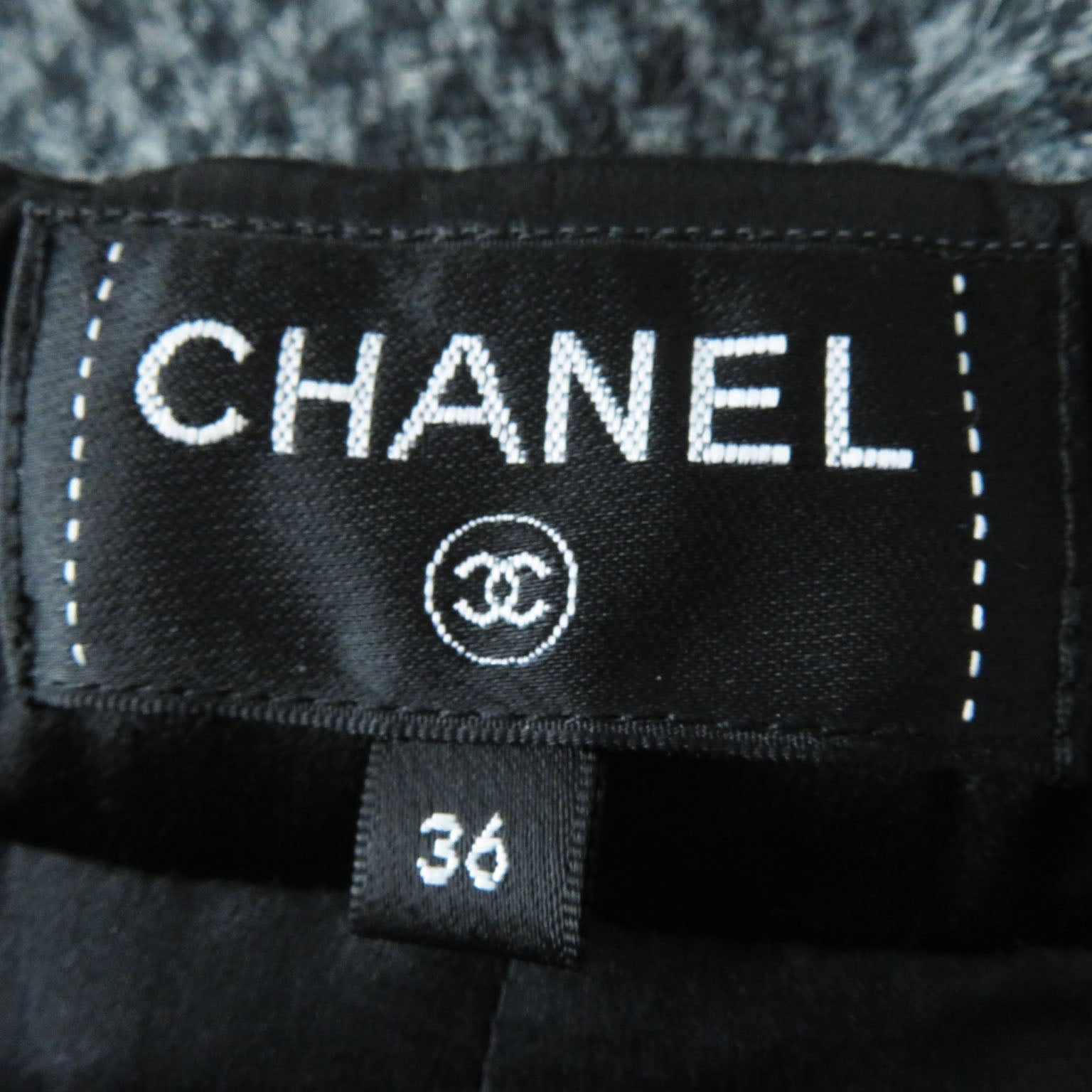 Top Quality Chanel Wool Tweed Pants COCO Mark Gray 36