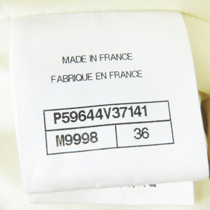 Top Quality Chanel Tweed Skirt Wool Nylon Silk Ivory 36