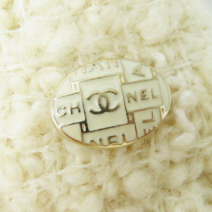Top Quality Chanel Tweed Skirt Wool Nylon Silk Ivory 36