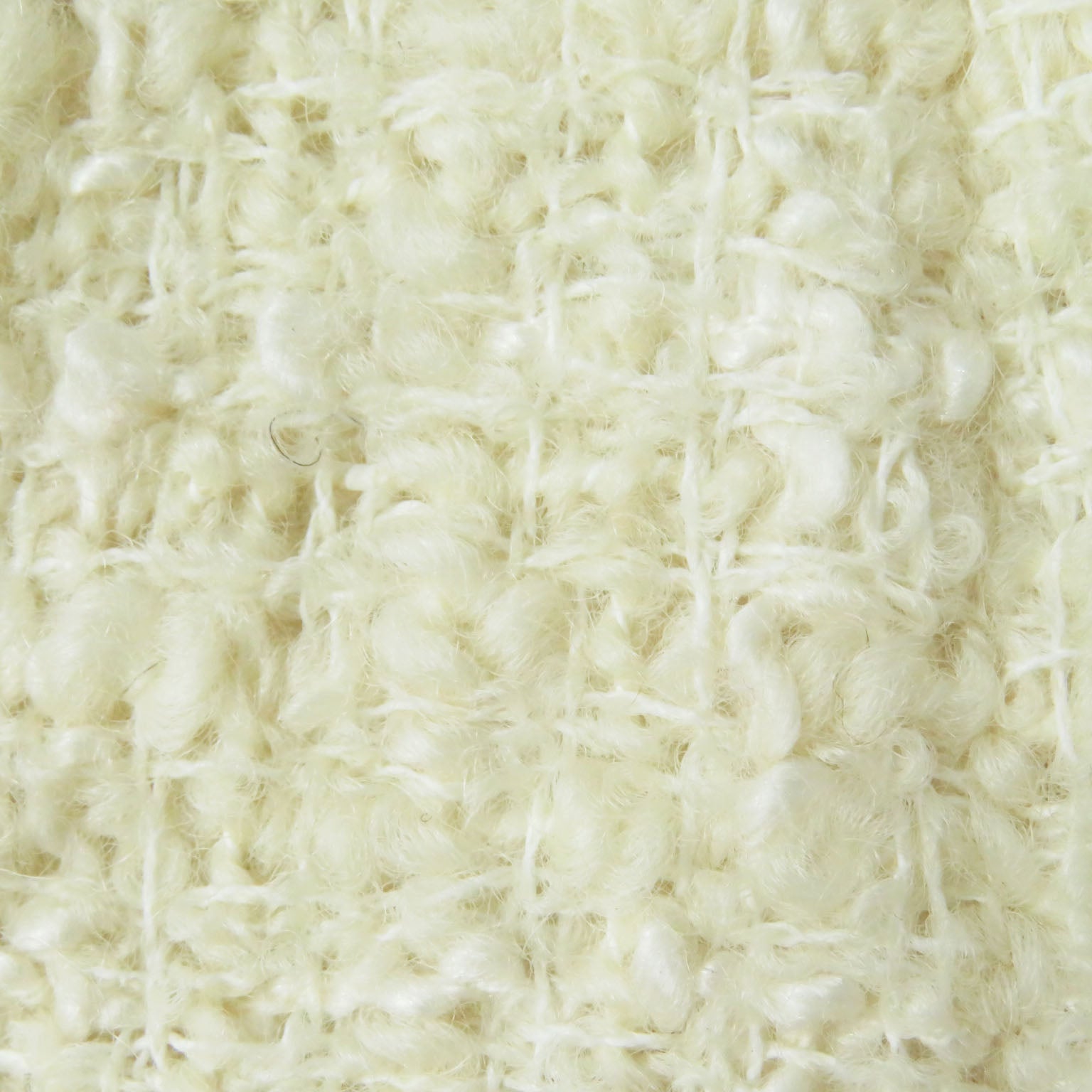 Top Quality Chanel Tweed Skirt Wool Nylon Silk Ivory 36