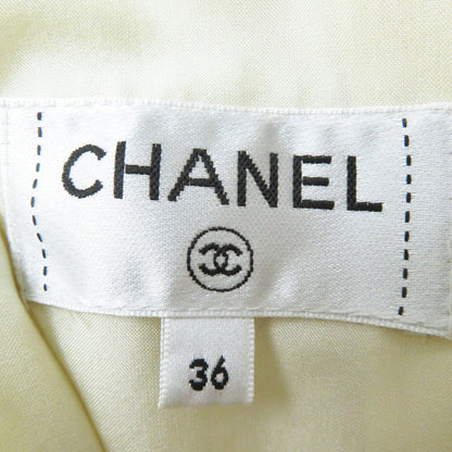 Top Quality Chanel Tweed Skirt Wool Nylon Silk Ivory 36