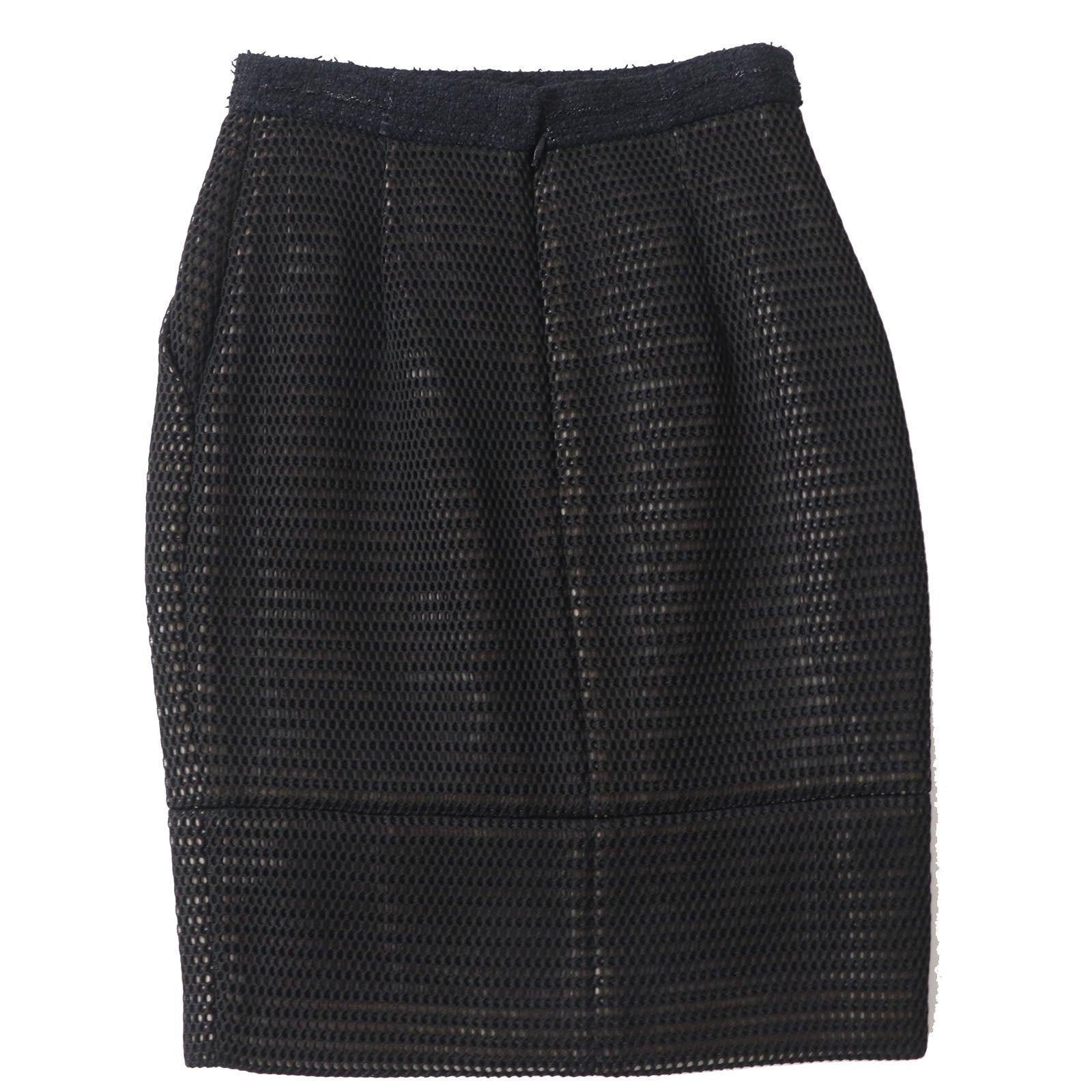Top Quality Chanel Nylon Silk Tight Skirt Black 34