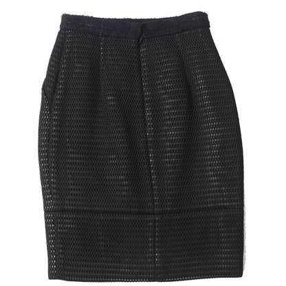 Top Quality Chanel Nylon Silk Tight Skirt Black 34