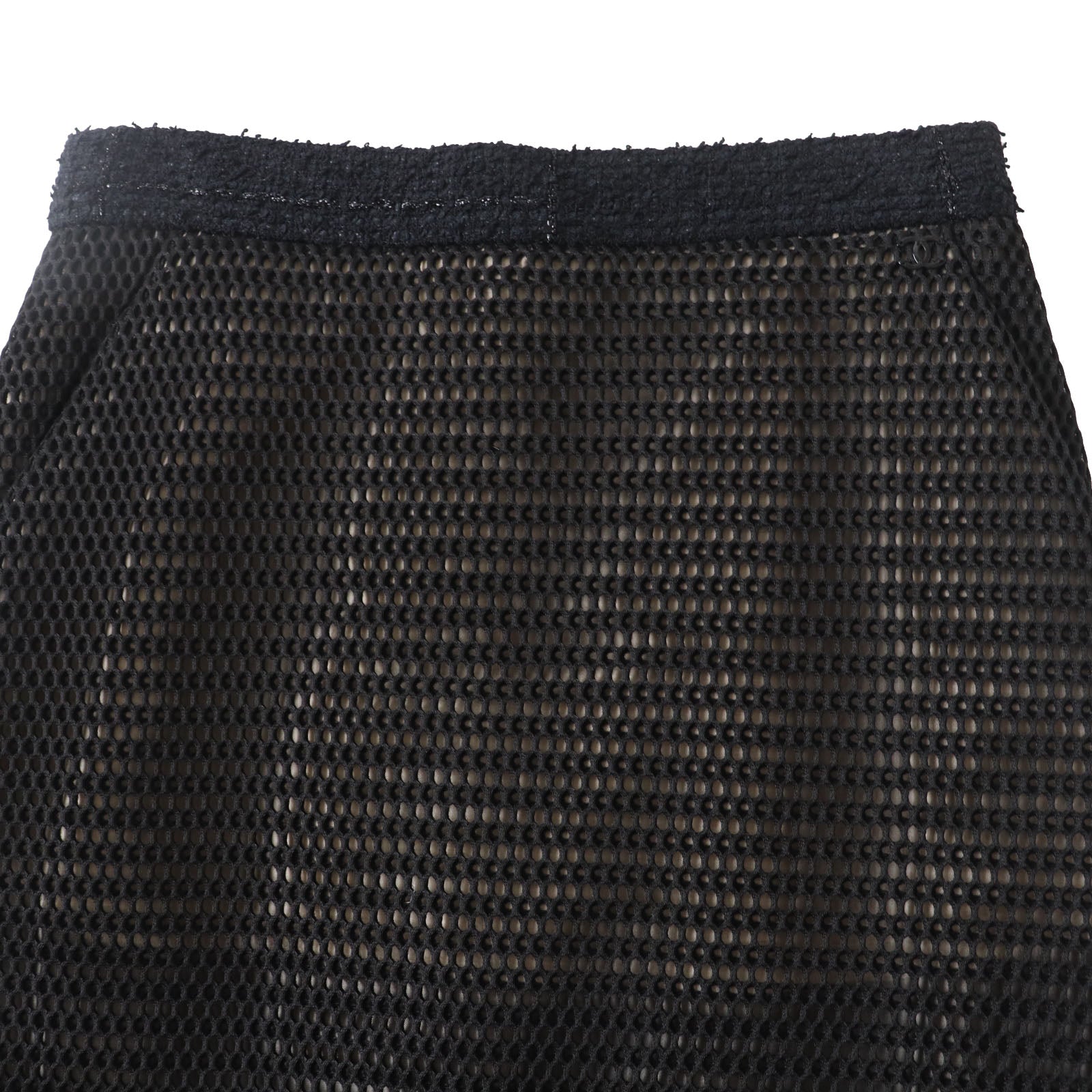Top Quality Chanel Nylon Silk Tight Skirt Black 34