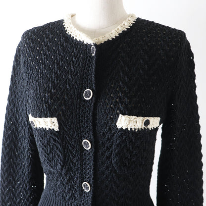 Top Quality Chanel Silk Cotton COCO Mark Button Dress