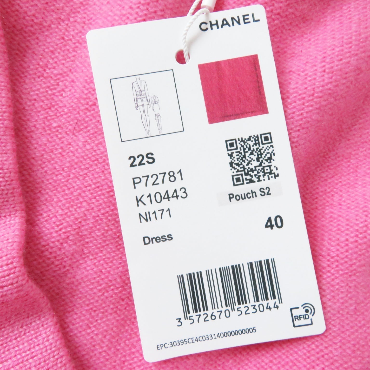 Top Quality Chanel Cashmere One Piece Set Pink