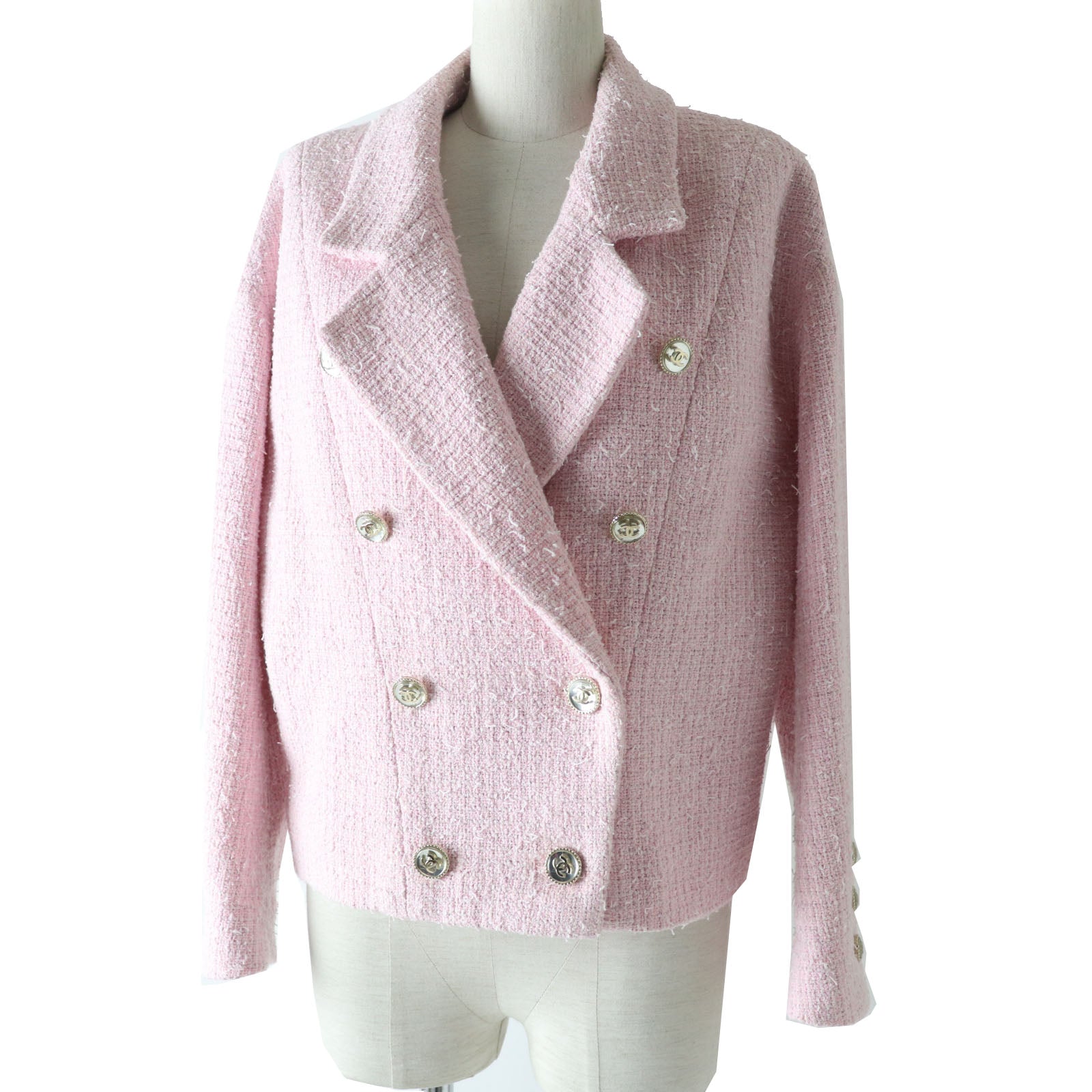 Top Quality Chanel Tweed Blouson P70560 Baby Pink 40