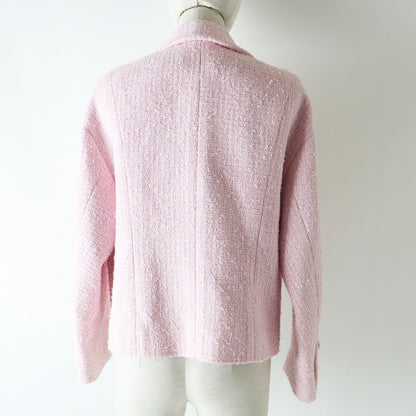 Top Quality Chanel Tweed Blouson P70560 Baby Pink 40