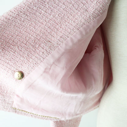 Top Quality Chanel Tweed Blouson P70560 Baby Pink 40